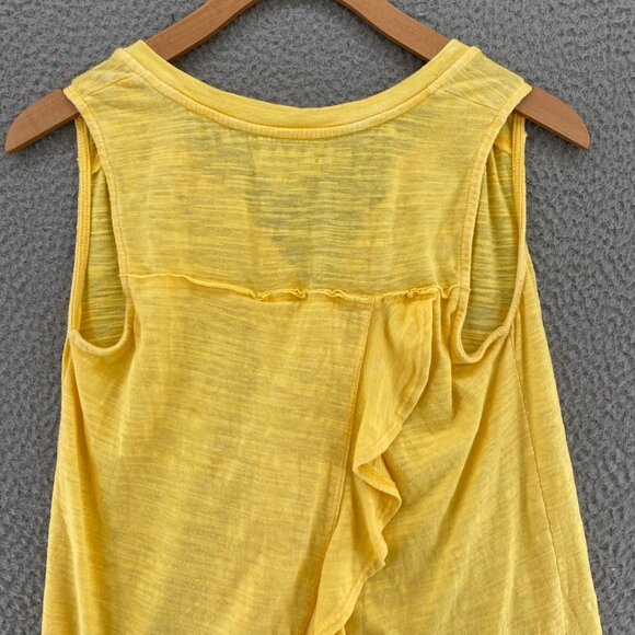 Anthropologie Maeve Top Womens Extra Small Yellow Orchid Ruffle Sleeveless Knit - Picture 4 of 10